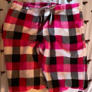 Pink black grey color block pajama pants